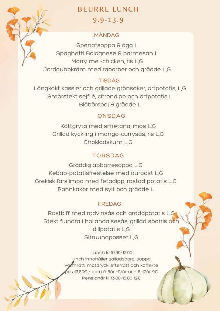 Veckans lunchlista v37