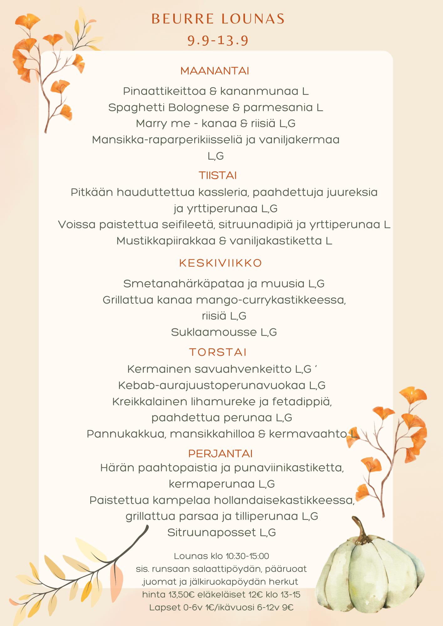 Beurre lounasseteli vko 37